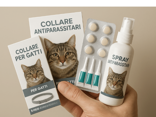 varie tipologie di antiparassitari gatti